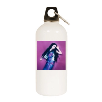 Sarah Brightman White Water Bottle With Carabiner