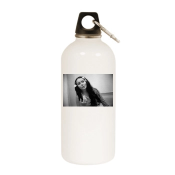 Sarah Brightman White Water Bottle With Carabiner