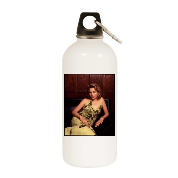 Sarah Chalke White Water Bottle With Carabiner