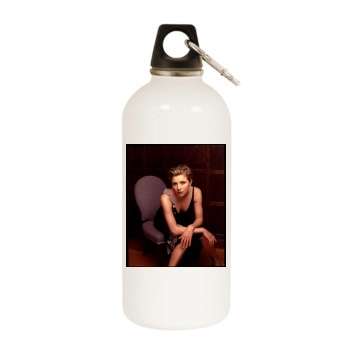 Sarah Chalke White Water Bottle With Carabiner