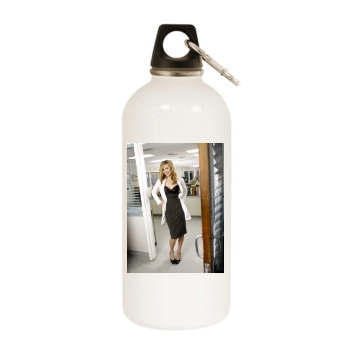 Sarah Chalke White Water Bottle With Carabiner