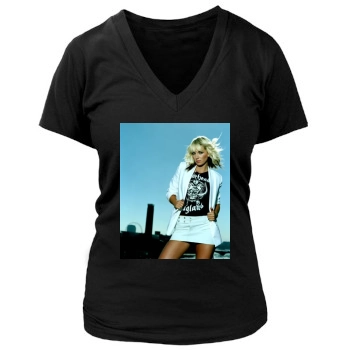 Sarah Harding Women's Deep V-Neck TShirt