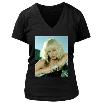 Sarah Harding Women's Deep V-Neck TShirt