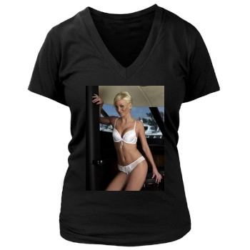 Sarah Harding Women's Deep V-Neck TShirt