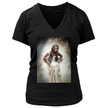 Sarah Brightman Women's Deep V-Neck TShirt