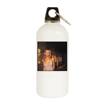 Sarah Michelle Gellar White Water Bottle With Carabiner