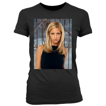 Sarah Michelle Gellar Women's Junior Cut Crewneck T-Shirt