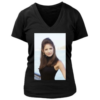 Sarah Michelle Gellar Women's Deep V-Neck TShirt