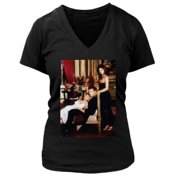 Sarah Michelle Gellar Women's Deep V-Neck TShirt