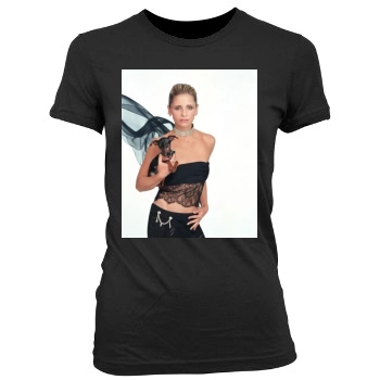 Sarah Michelle Gellar Women's Junior Cut Crewneck T-Shirt