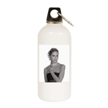 Sarah Michelle Gellar White Water Bottle With Carabiner