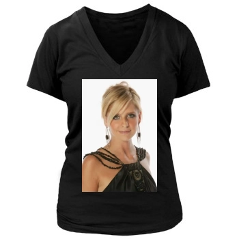 Sarah Michelle Gellar Women's Deep V-Neck TShirt