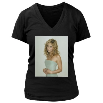 Sarah Michelle Gellar Women's Deep V-Neck TShirt