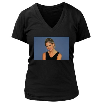 Sarah Michelle Gellar Women's Deep V-Neck TShirt