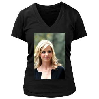 Sarah Michelle Gellar Women's Deep V-Neck TShirt