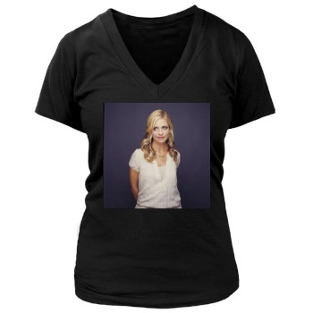 Sarah Michelle Gellar Women's Deep V-Neck TShirt