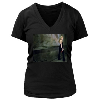 Sarah Michelle Gellar Women's Deep V-Neck TShirt