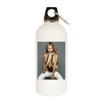 Sarah Michelle Gellar White Water Bottle With Carabiner