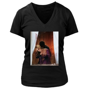 Sarah Michelle Gellar Women's Deep V-Neck TShirt