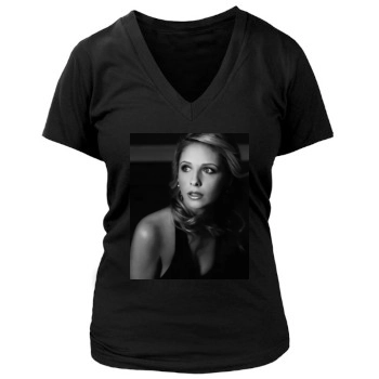 Sarah Michelle Gellar Women's Deep V-Neck TShirt