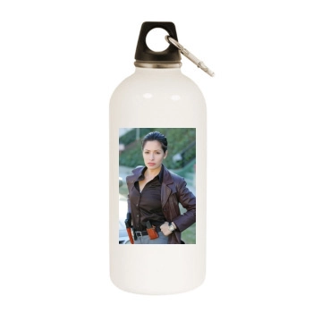 Sarah Shahi White Water Bottle With Carabiner