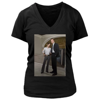 Sarah Shahi Women's Deep V-Neck TShirt