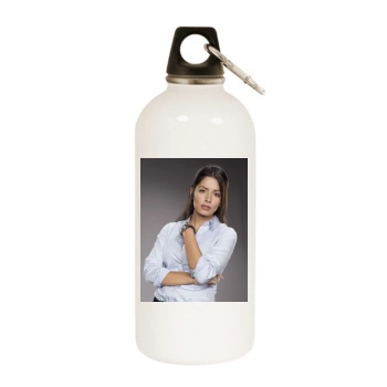 Sarah Shahi White Water Bottle With Carabiner