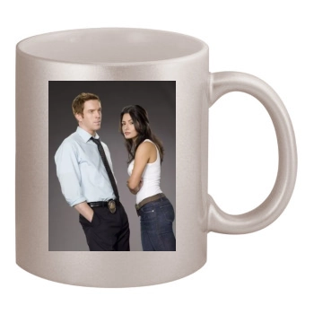 Sarah Shahi 11oz Metallic Silver Mug