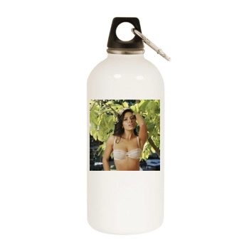 Sarah Shahi White Water Bottle With Carabiner