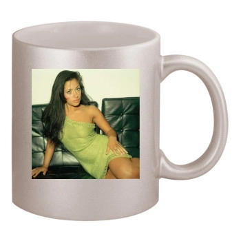 Sarah Shahi 11oz Metallic Silver Mug