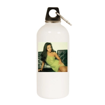 Sarah Shahi White Water Bottle With Carabiner