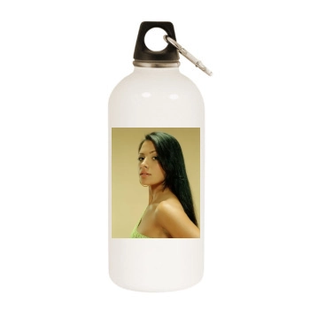 Sarah Shahi White Water Bottle With Carabiner