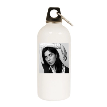 Sarah Silverman White Water Bottle With Carabiner