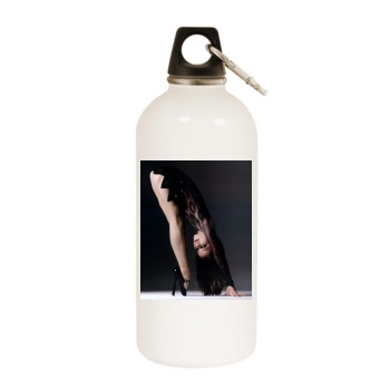 Sasha Cohen White Water Bottle With Carabiner