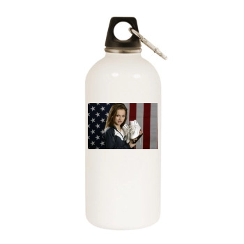 Sasha Cohen White Water Bottle With Carabiner