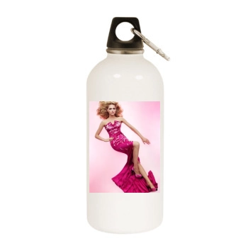 Sasha Pivovarova White Water Bottle With Carabiner