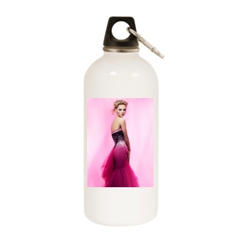 Sasha Pivovarova White Water Bottle With Carabiner