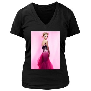 Sasha Pivovarova Women's Deep V-Neck TShirt