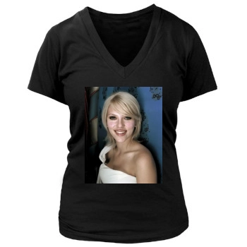 Scarlett Johansson Women's Deep V-Neck TShirt