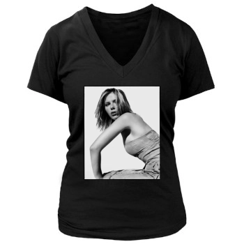 Scarlett Johansson Women's Deep V-Neck TShirt