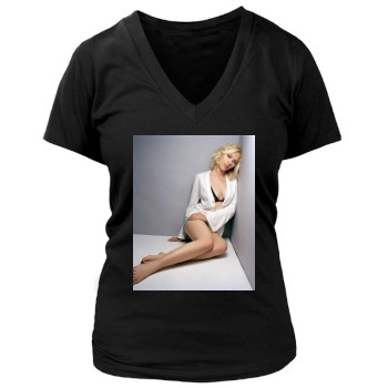 Scarlett Johansson Women's Deep V-Neck TShirt