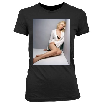 Scarlett Johansson Women's Junior Cut Crewneck T-Shirt