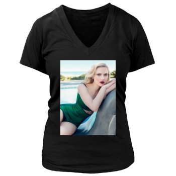 Scarlett Johansson Women's Deep V-Neck TShirt