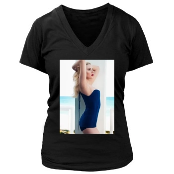 Scarlett Johansson Women's Deep V-Neck TShirt