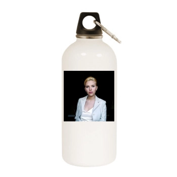 Scarlett Johansson White Water Bottle With Carabiner