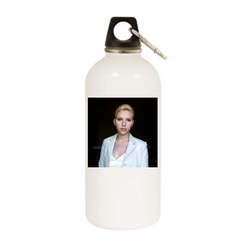 Scarlett Johansson White Water Bottle With Carabiner