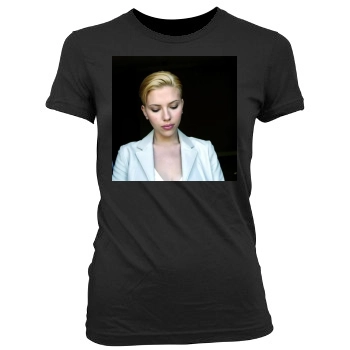 Scarlett Johansson Women's Junior Cut Crewneck T-Shirt