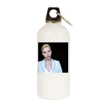 Scarlett Johansson White Water Bottle With Carabiner