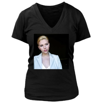 Scarlett Johansson Women's Deep V-Neck TShirt