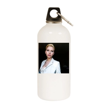 Scarlett Johansson White Water Bottle With Carabiner